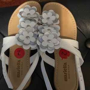 Little girl size 2 white sandals